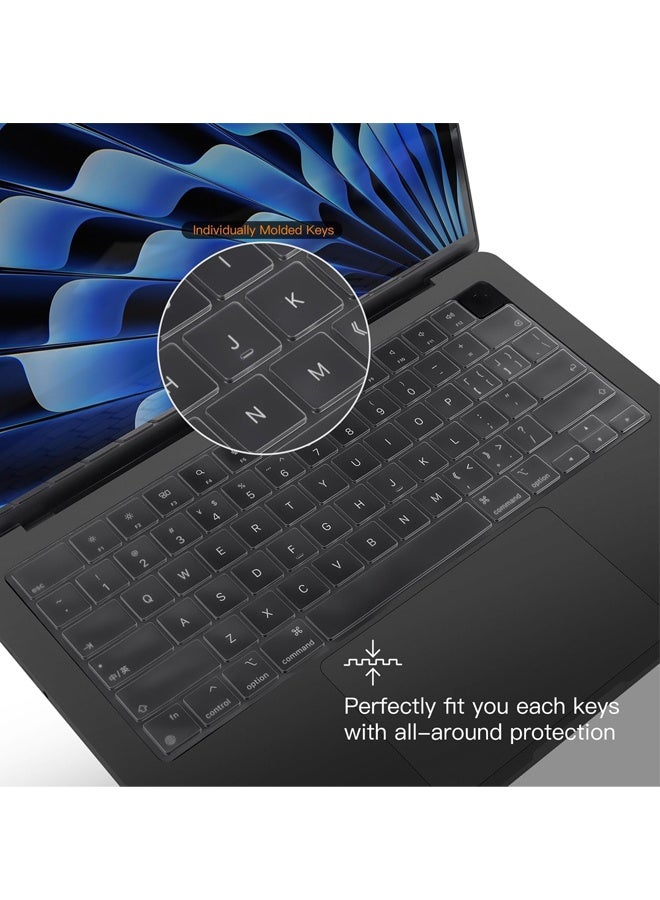 Premium Keyboard Cover Ultra Thin Protector Skin for 2025-2021 MacBook Pro 14 16 inch M4 M3 M2 M1 Pro/Max, MacBook Air 15" 13.6" M4 M3 M2 Chip A3241 A3114 A2941 A3240 A3113 A2681, EN Layout - Image 4