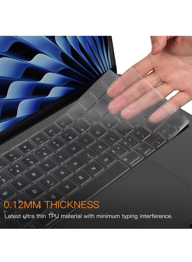 Premium Keyboard Cover Ultra Thin Protector Skin for 2025-2021 MacBook Pro 14 16 inch M4 M3 M2 M1 Pro/Max, MacBook Air 15" 13.6" M4 M3 M2 Chip A3241 A3114 A2941 A3240 A3113 A2681, EN Layout - Image 3