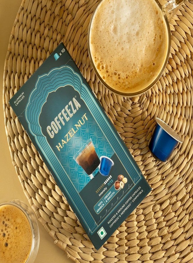 Coffeeza Hazelnut Flavoured Aluminium Coffee Capsules, Intensity - 7 |100% Arabica | Nespresso Compatible Coffee Pods | Box of 1 (10 Capsules) - Image 4
