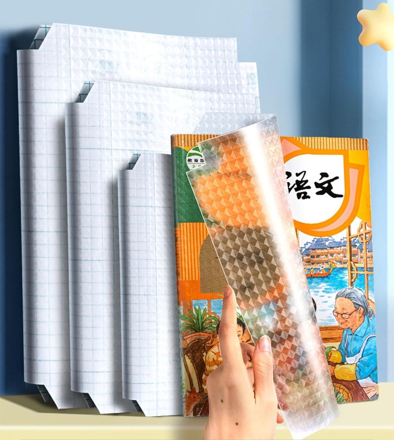 KLIFFOO 30pcs Self Adhesive Book Cover Sticker, Transparent Paper Sticker Book Binding Film for School & Office, 3 Different Sizes 10 Each Waterproof Sticky Book Covers for Notebook & Textbook - Image 1