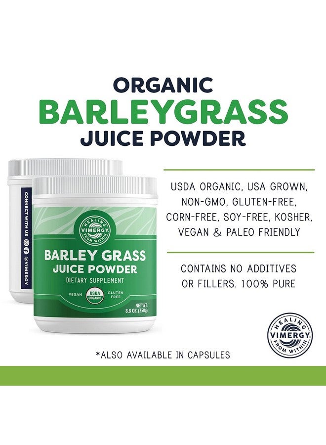Vimergy Barley Grass Juice Powder Dietary Supplement - 0.8g per Serving (312 Servings) - Clean Superfood Formula - Promotes Cardiovascular Health* - Organic, Vegan & Gluten-Free - Regular Size 250g - Image 4