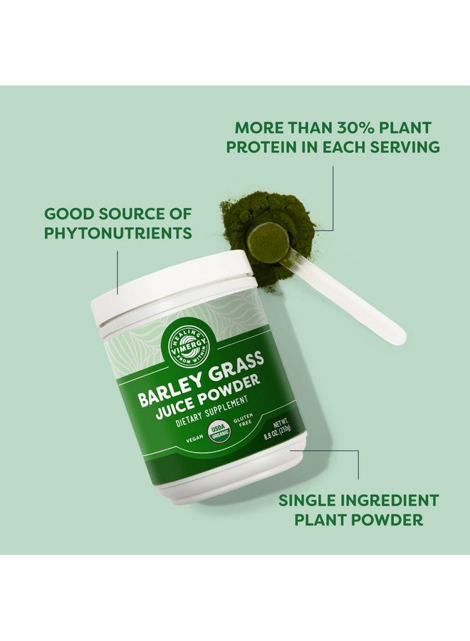 Vimergy Barley Grass Juice Powder Dietary Supplement - 0.8g per Serving (312 Servings) - Clean Superfood Formula - Promotes Cardiovascular Health* - Organic, Vegan & Gluten-Free - Regular Size 250g - Image 3