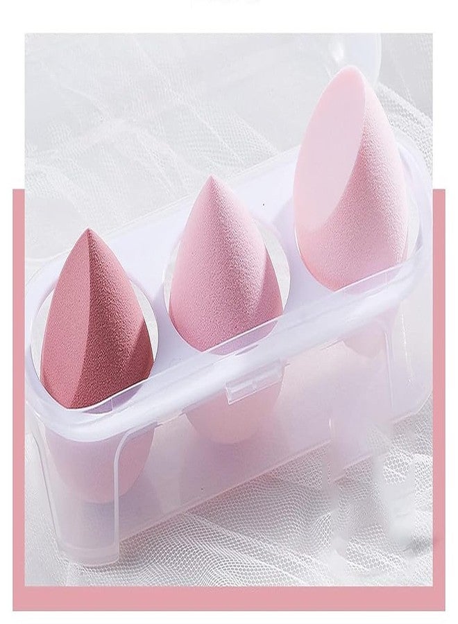 CHRONEX 3PCS Beauty Blender 3 Pcs with Storage Box Makeup Sponges, Beauty Tools Women Professional Sponges Accessories Cosmetic Puff with Box Foundation Powder Sponge Dry & Wet Use - Image 1