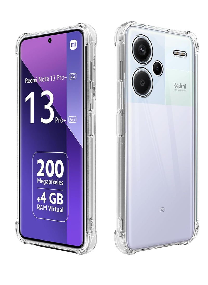 Generic Transparent Case for Xiaomi Redmi Note 13 PRO+/Redmi Note 13 PRO Plus 5G, Crystal Clear Soft TPU Shockproof Protective Case Ultra-thin [Airbag Protection] Anti-Scratch Anti-Oil Bumper Cover  - Image 1