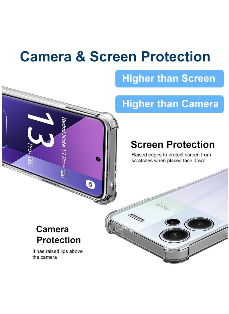 Generic Transparent Case for Xiaomi Redmi Note 13 PRO+/Redmi Note 13 PRO Plus 5G, Crystal Clear Soft TPU Shockproof Protective Case Ultra-thin [Airbag Protection] Anti-Scratch Anti-Oil Bumper Cover  - Image 2