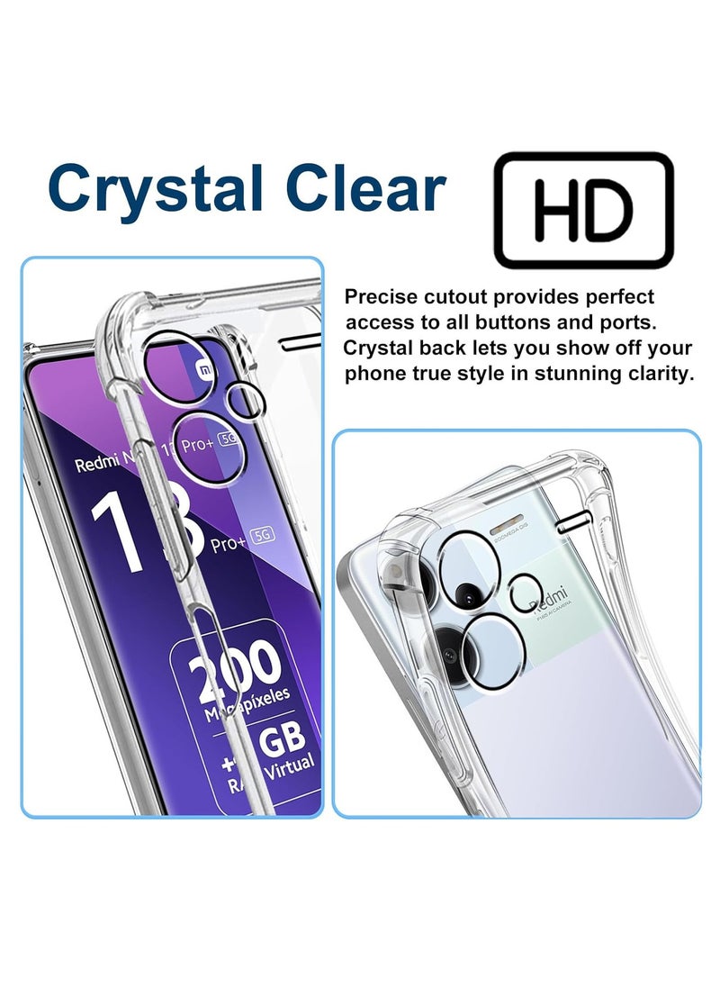 Generic Transparent Case for Xiaomi Redmi Note 13 PRO+/Redmi Note 13 PRO Plus 5G, Crystal Clear Soft TPU Shockproof Protective Case Ultra-thin [Airbag Protection] Anti-Scratch Anti-Oil Bumper Cover  - Image 4