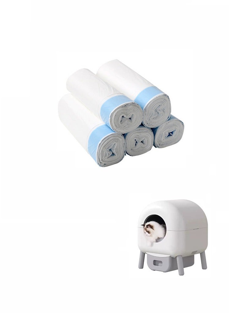 6 Rolls Drawstring Cat Litter Liner Box Self Cleaning Cat Litter Box Trash Bag, Extra Thick Cat Litter Bag for Self Cleaning Cat Litter Box, 20inch x 18inch - Image 1