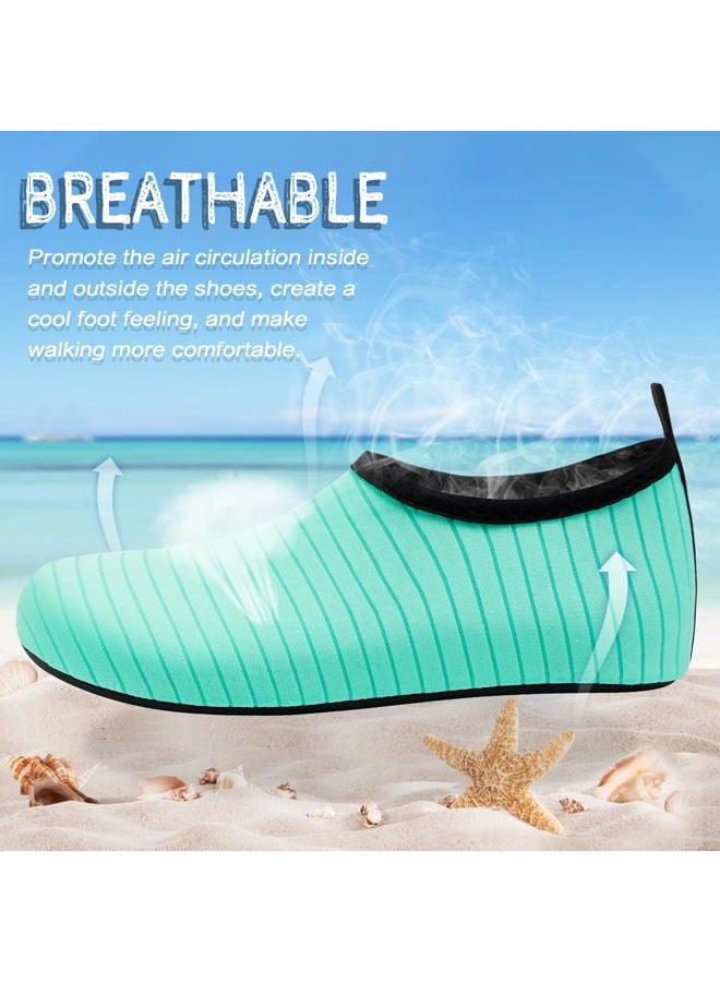 ANLUKE Water Shoes Barefoot Aqua Yoga Socks Quick-Dry Beach Swim Surf Shoes for Women Men Green 38/39 - Image 3
