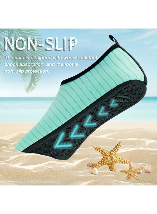 ANLUKE Water Shoes Barefoot Aqua Yoga Socks Quick-Dry Beach Swim Surf Shoes for Women Men Green 38/39 - Image 2