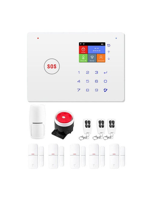 Security Alarm System  Kit Auto Dial GSM+WiFi Home Security Wireless Alarm System GSM Home Security Alarm System Motion Sensor Door/Window Sensor Remote Control