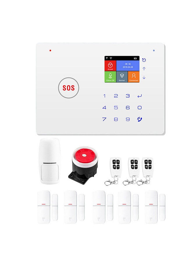 Generic - Security Alarm System  Kit Auto Dial GSM+WiFi Home Security Wireless Alarm System GSM Home Security Alarm System Motion Sensor Door/Window Sensor Remote Control - Image 1