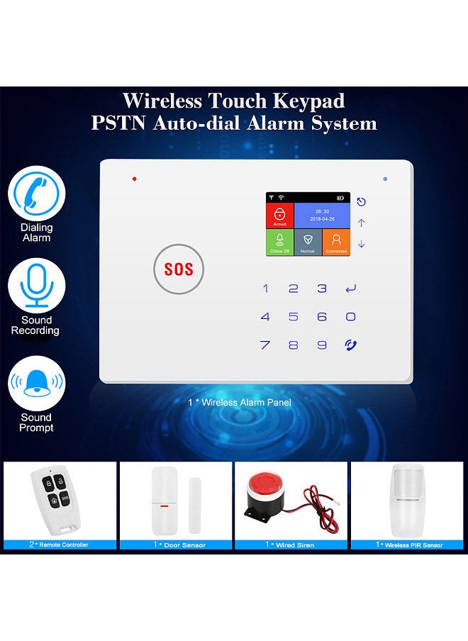 Generic - Security Alarm System  Kit Auto Dial GSM+WiFi Home Security Wireless Alarm System GSM Home Security Alarm System Motion Sensor Door/Window Sensor Remote Control - Image 1
