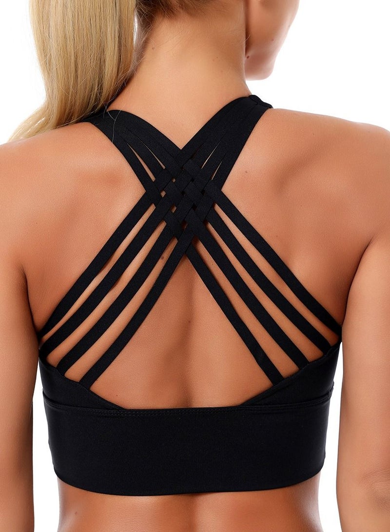 Women Quick Dry Breathable Sports Bra Black  - Image 2