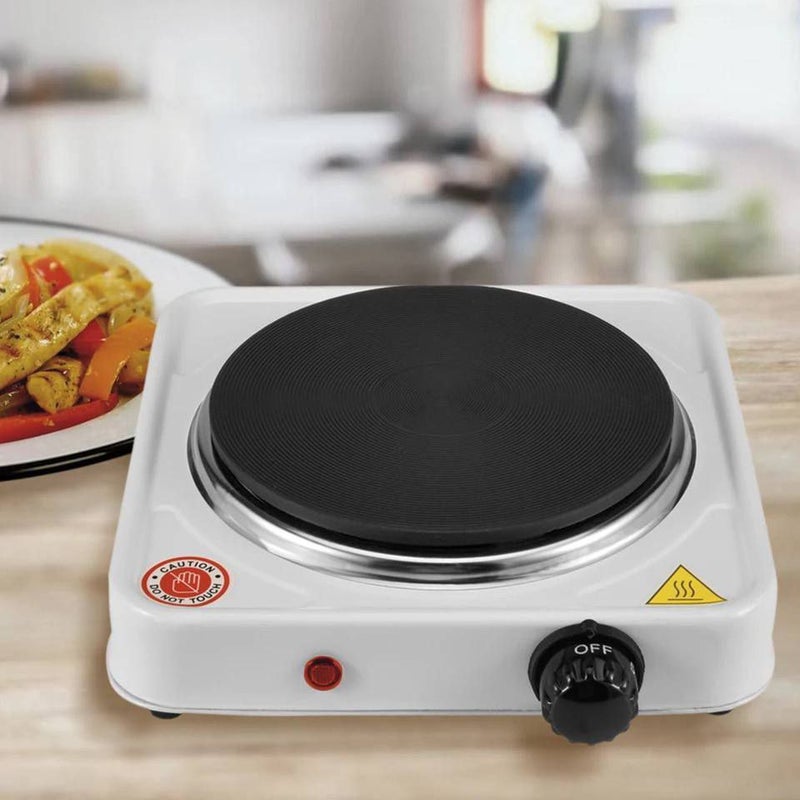 Premium Flank Single Burner Electric Hot Plate with Adjustable Temperature Control (1000W) - White - Image 2