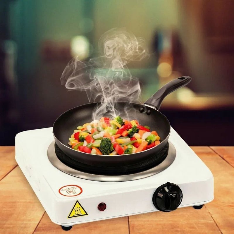 Premium Flank Single Burner Electric Hot Plate with Adjustable Temperature Control (1000W) - White - Image 3