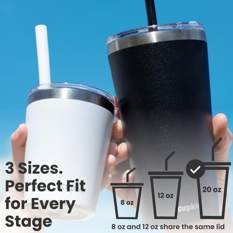 CUPKIN Stainless Steel Insulated Tumbler with Lid and Straw, 20 oz Water Bottle & Straw, Stainless Steel Cups, Travel Coffee Mug for Adults, Iced Coffee Cup with Lid, Tumbler for Travel - Image 5