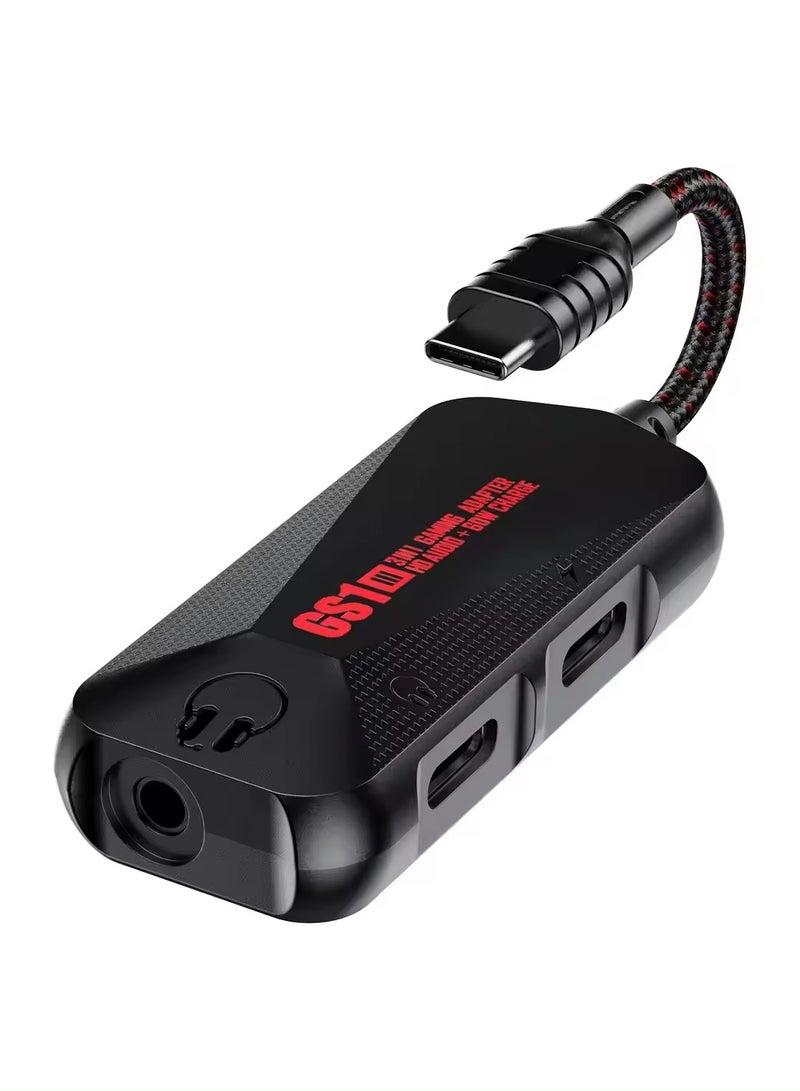 Plextone GS1 Type-C Adapter 2 Type-C Inputs and 3.5 Input with 60W Power and 24-bit Audio Technology - Image 1