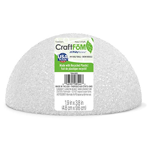 FloraCraft CraftFōM Half Ball 1.9 Inch x 3.8 Inch White - Image 1