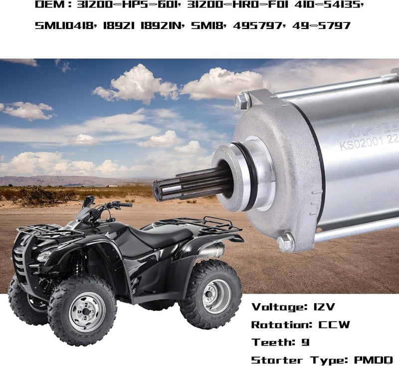 KARSEE Starter Motor Replacement for Honda Rancher 420 TRX420 Foreman 500 - Image 2