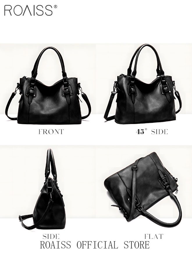 roaiss Large Crossbody Bags Ladies Shoulder Handbags Purse Set for Women Hobo Totes PU Leather Purses and Handbags Shoulder Bag Vegan Leather Tote  - Image 5