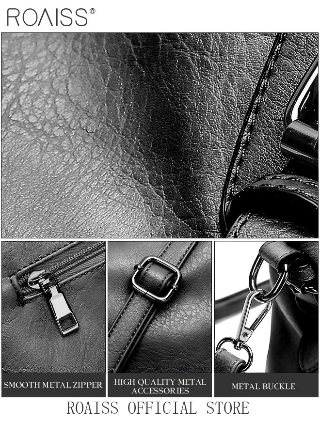 roaiss Large Crossbody Bags Ladies Shoulder Handbags Purse Set for Women Hobo Totes PU Leather Purses and Handbags Shoulder Bag Vegan Leather Tote  - Image 3