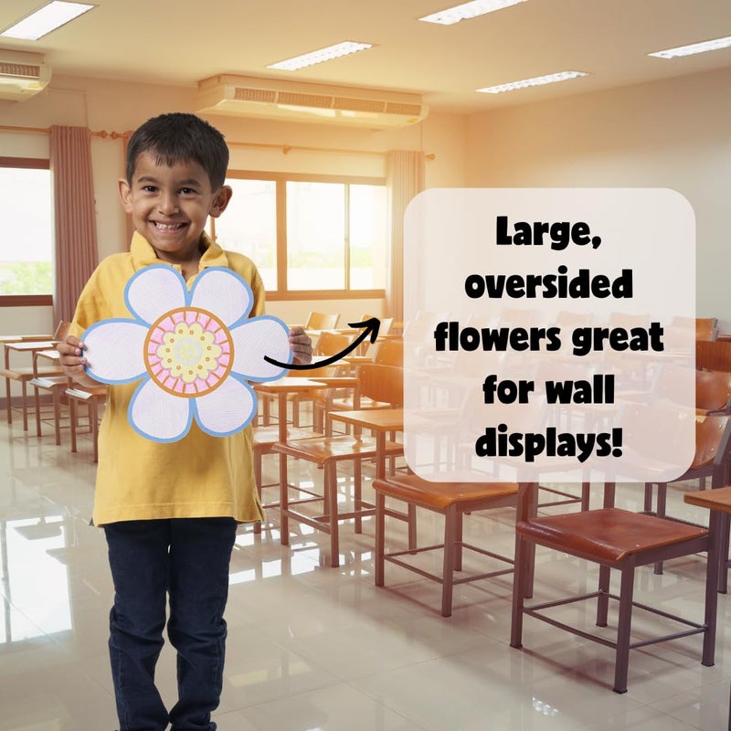 Roylco Affirmation Flowers â€“ Back to School SEL Craft Kit for Kids, 32 Positive Message Flower Crafts for Classrooms, Counseling, and Home, Supports Social Emotional Learning Activities - Image 4