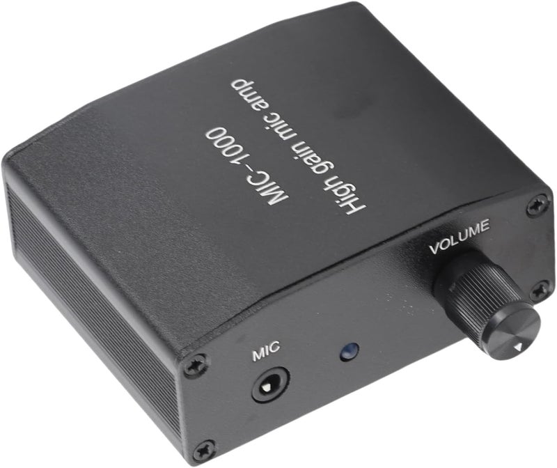 1000 Times High Gain Microphone Amplifier, 3.5mm Mic Audio Amp, ALC Automatic Level Control Amp with Compact Metal Housing, Ideal for Clear Weak Sound Pickup - Image 2