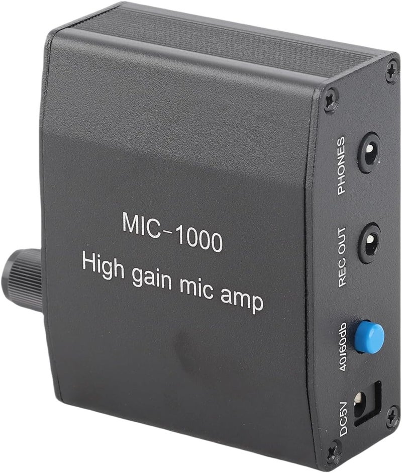 1000 Times High Gain Microphone Amplifier, 3.5mm Mic Audio Amp, ALC Automatic Level Control Amp with Compact Metal Housing, Ideal for Clear Weak Sound Pickup - Image 3