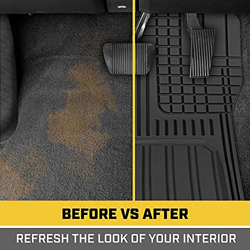 Cat® ToughLiner™ Rubber Car Floor Mats for Auto Truck SUV & Van, Full Custom Trim to Fit Liners, Advanced Performance Heavy Duty Odorless Car Mats, All Weather Protection, Black - Image 4