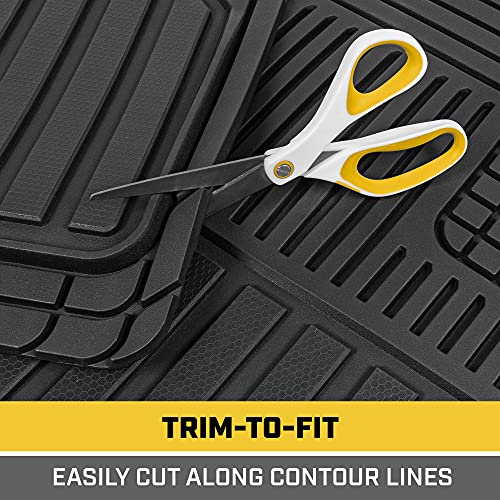 Cat® ToughLiner™ Rubber Car Floor Mats for Auto Truck SUV & Van, Full Custom Trim to Fit Liners, Advanced Performance Heavy Duty Odorless Car Mats, All Weather Protection, Black - Image 5