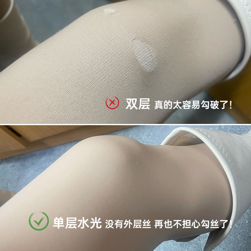 Nine points water light socks light leg artifact women's autumn and winter fleece-lined thickened single layer integrated bottoming pantyhose natural naked skin - Image 5