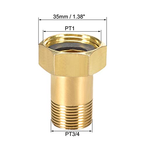 uxcell Carbon Steel Pipe Fitting Hex Nipple PT 34 Male x PT1 Female Threaded Connector Water Meter Coupling 52mm Length 4Pcs - Image 3