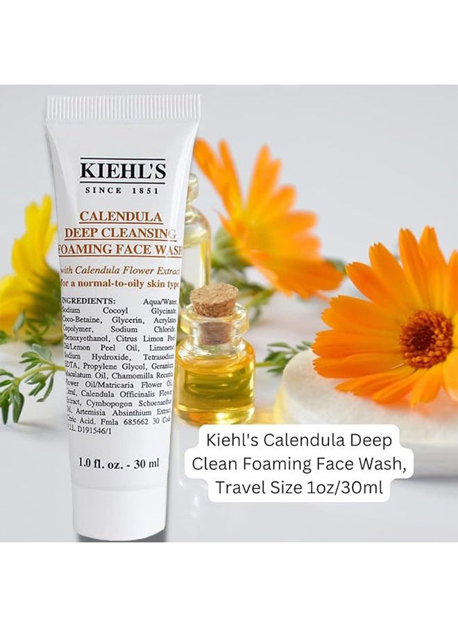 Kiehl's Calendula Deep Cleansing Foaming Face Wash 30ml, with Calendula Flower Extract for A Normal to Oily Skin Type  - Image 3