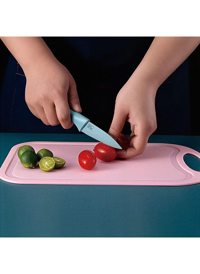 Kitchen Chopping Board Plus Set of 4 Knives, Vegetable Peeler and Kitchen Scissors For Men & Women, Chef Chopping Board for Meat, Veggies, Fruits, BPA-Free Cutting Board, Dishwasher Safe
