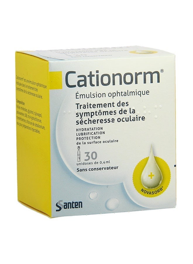 Cationorm Ophthalmic Emulsion for Dry Eye, 30 Vials