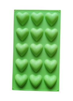 asmat Green 15-Cavity Heart Silicone Mold Set - Ice Cube Tray & Muffin Baking Molds, 2Pcs Food-Grade Silicone for Valentine's Candy, Chocolate, Gummy, and Baking  - Image 1