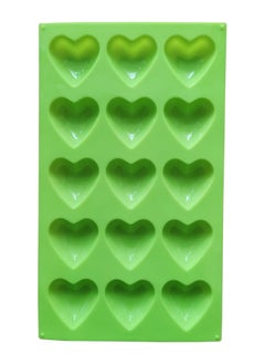 asmat Green 15-Cavity Heart Silicone Mold Set - Ice Cube Tray & Muffin Baking Molds, 2Pcs Food-Grade Silicone for Valentine's Candy, Chocolate, Gummy, and Baking  - Image 2