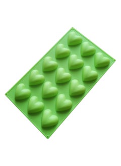 asmat Green 15-Cavity Heart Silicone Mold Set - Ice Cube Tray & Muffin Baking Molds, 2Pcs Food-Grade Silicone for Valentine's Candy, Chocolate, Gummy, and Baking  - Image 3