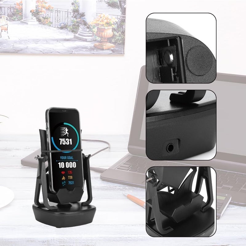 هزاز هاتف أوتوماتيكي، عداد خطوات USB مزود بجهاز تأرجح هادئ، وحدة توقف الحركة، مقياس الخطوات، برنامج لحساب عدد الجولات، يعمل بالطاقة، يحتوي على حامل كابل لبرامج اللياقة البدنية. - Image 5