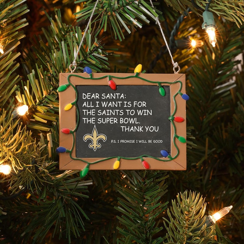 FOCO NFL Resin Holiday Christmas Chalkboard Sign Ornament - Image 2