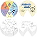 COcnny 24 Sets Armor Of God Color Wheel Craft Color Your Own Knight Art for Kids Religious Bible Coloring DIY Crafts Art Cards Game for Sunday School Christian Classroom Home Activities VBS Supplies - Image 2