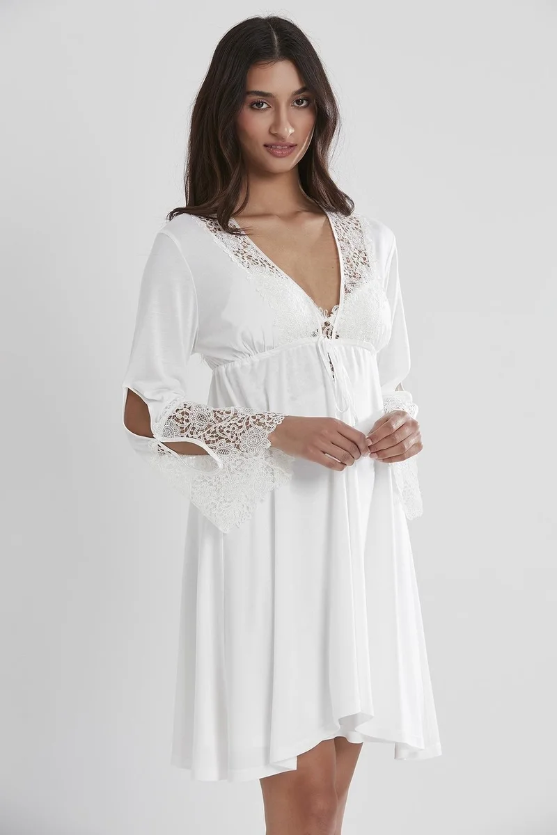 بيير كاردان 5625 Women's Combed Cotton Lace Six Set Dowry Suit