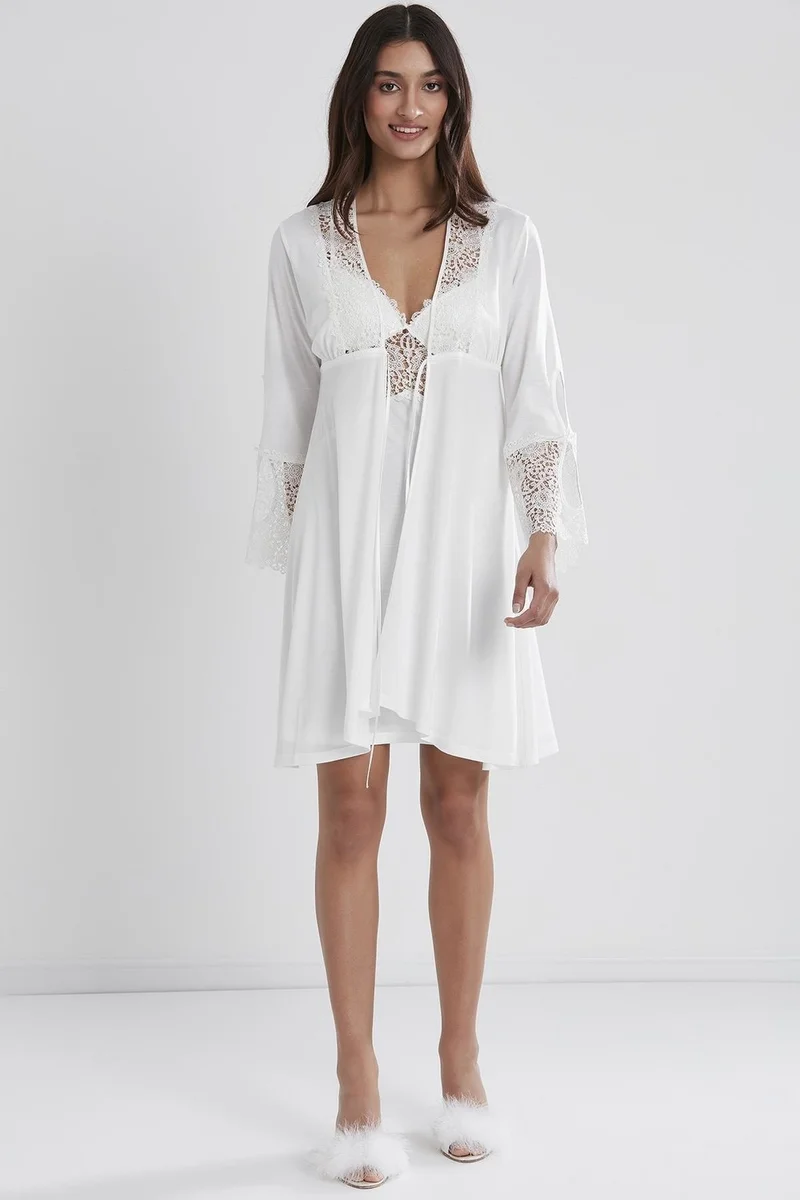 بيير كاردان 5625 Women's Combed Cotton Lace Six Set Dowry Suit