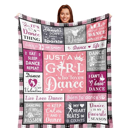 Zolumy Dance Recital Gifts for Girls Blanket 60x50 Dancer Gifts Gifts for Dancers Ballet Gifts for Girls 812 Dancing StuffAccessories Dance Competition Must Haves Soft Warm Throw - Image 1