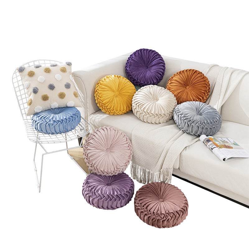 Plush Futon Cushion Thickened Round Pumpkin Waist Pillow Balcony Bay Window Tatami Window Window Floor Wheel Pillow - Image 5