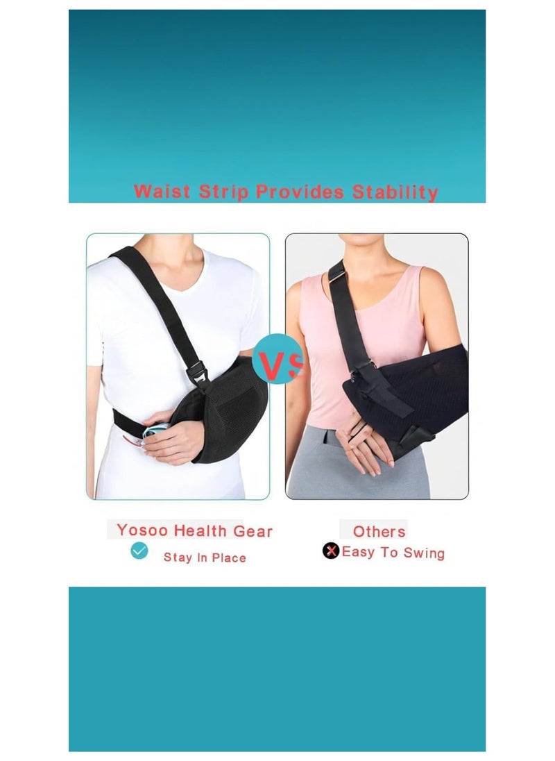 Generic - Mesh Arm Sling with Waist Strap - Breathable Shoulder Immobilizer for Shoulder, Arm, Wrist, and Elbow Injuries - Suitable for Men and Women, Left or Right - Image 1
