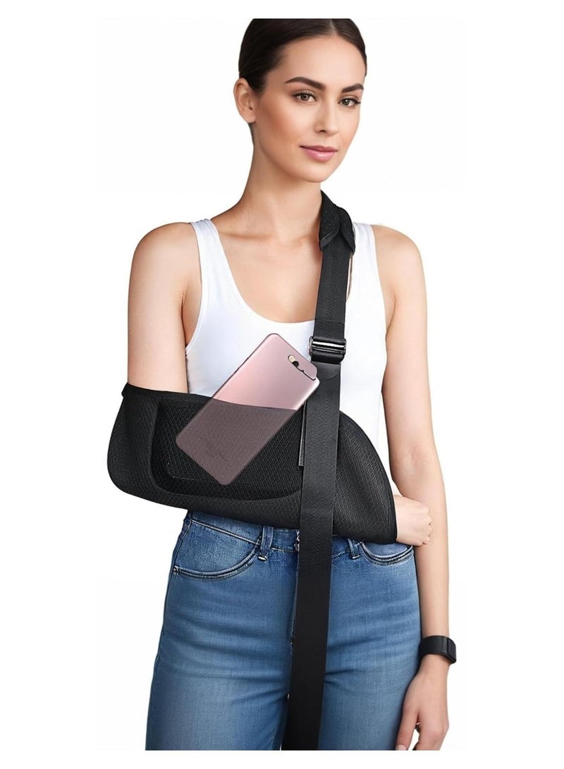 Mesh Arm Sling with Waist Strap - Breathable Shoulder Immobilizer for Shoulder, Arm, Wrist, and Elbow Injuries - Suitable for Men and Women, Left or Right - Image 1