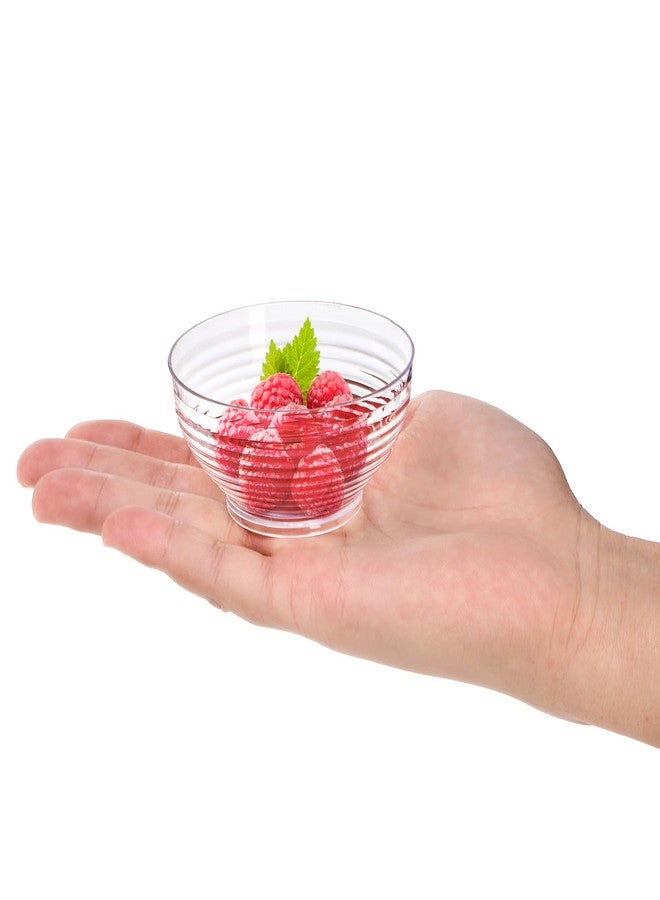 Kingrol 100 Mini Dessert Bowls with Spoons, 3 oz Disposable Dessert Cup for Mousse, Puddings, Appetizers, Condiments, Snacks - Image 3