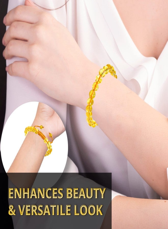 ANAYA AGATE Citrine Bracelet - Energy Protection Crystal Handmade Adjustable Bead Bracelet Perfect for Men, Women’s Christmas Gift - Gemstone Healing Stretch Bracelet Pulsera Para Hombre Mujer Stocking Stuffer - Image 5