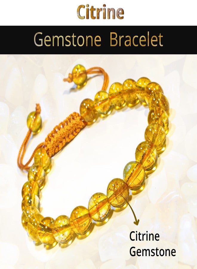 ANAYA AGATE Citrine Bracelet - Energy Protection Crystal Handmade Adjustable Bead Bracelet Perfect for Men, Women’s Christmas Gift - Gemstone Healing Stretch Bracelet Pulsera Para Hombre Mujer Stocking Stuffer - Image 2